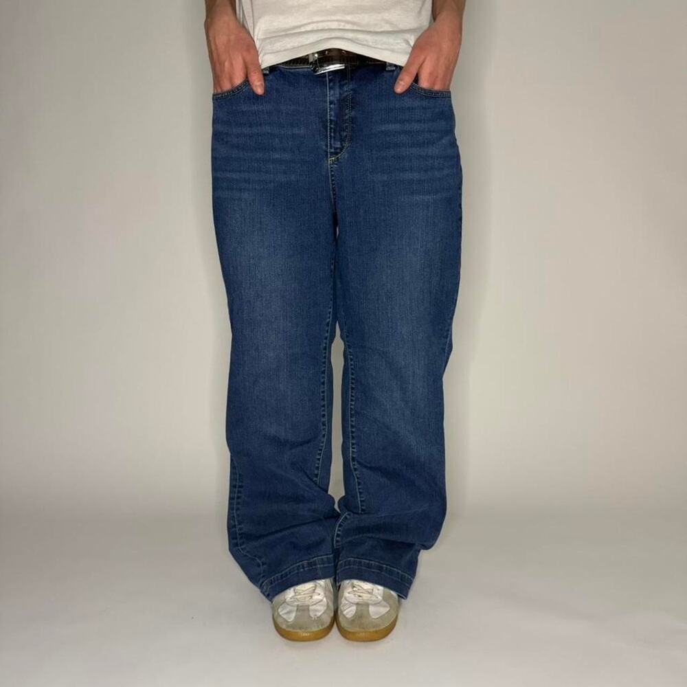 vintage 2000s flared darkwash talbots y2k bootcut jeans
